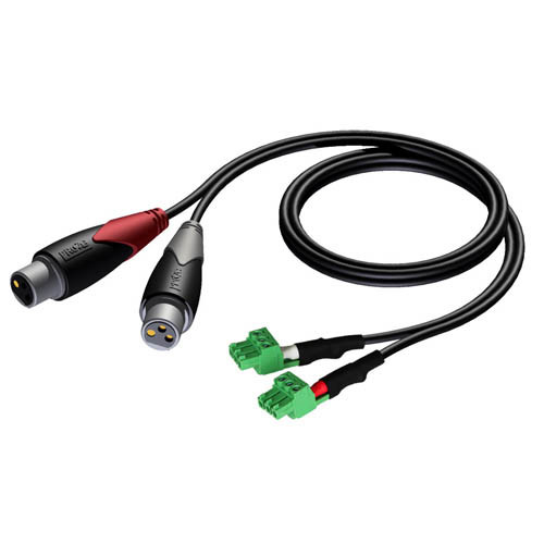 Procab CLA834/0.5 2x terminal - 2x XLR male kabel