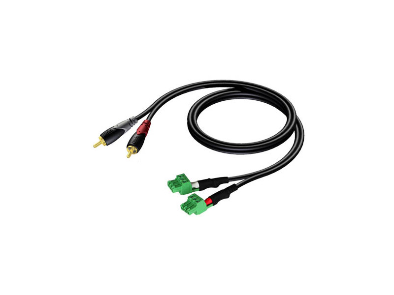 Procab CLA832/1 2x tulp - 2x terminal kabel
