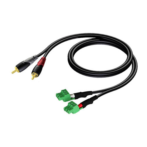 Procab CLA832/1.5 2x tulp - 2x terminal kabel